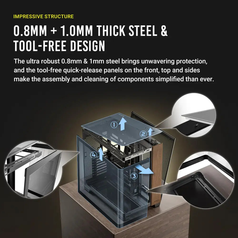 Antec C8 Curve Wood Full-Tower E-ATX PC Case - Personal Computer