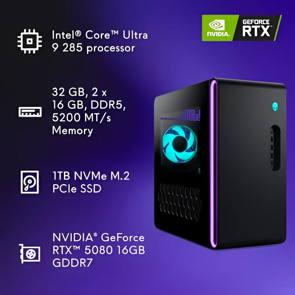 Alienware Aurora ACT1250 Gaming Desktop - RTX 5080 Core Ultra 9 - Computer Build