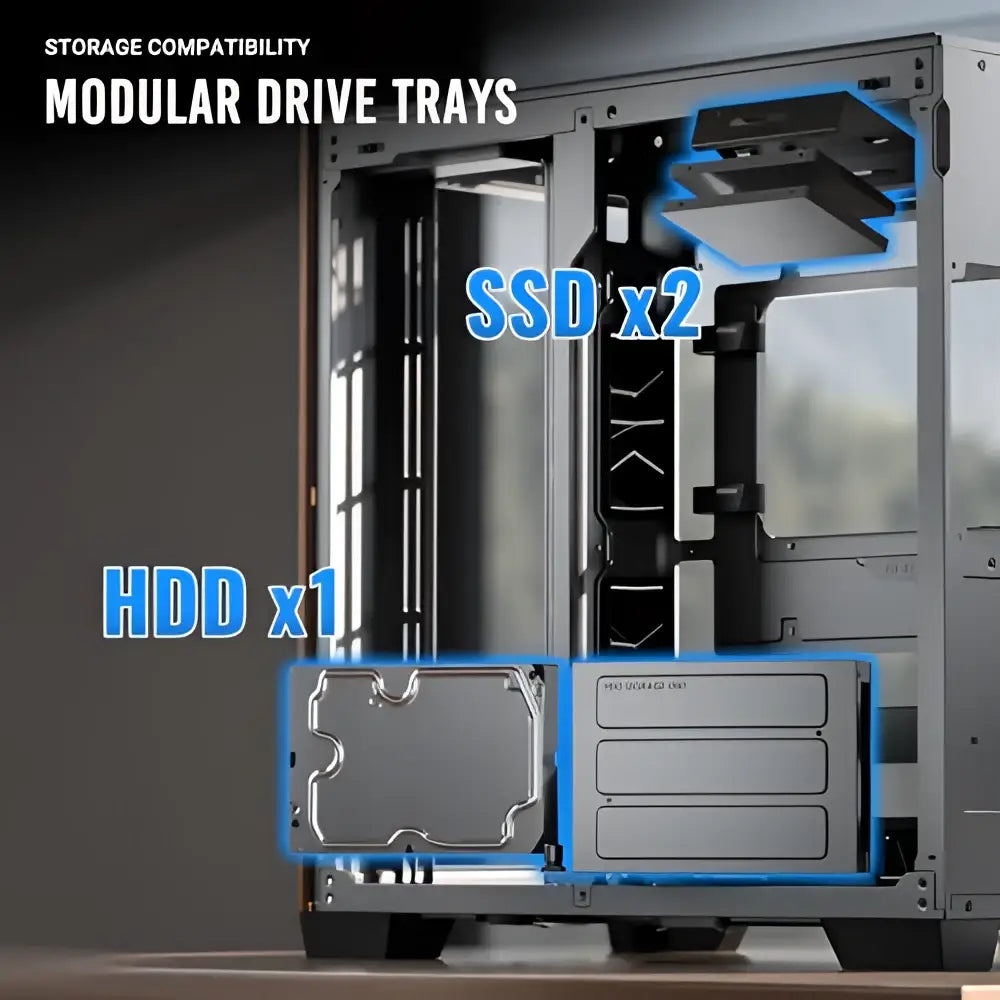 Antec C8 Curve Wood Full-Tower E-ATX PC Case - Personal Computer