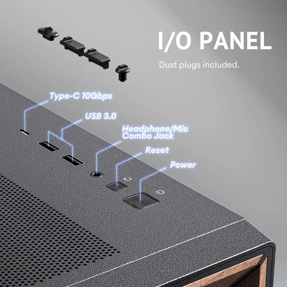Antec Flux Wood 5 x PWM Fans Included High-Airflow Front Panel with Walnut PC Case - Computer Cases