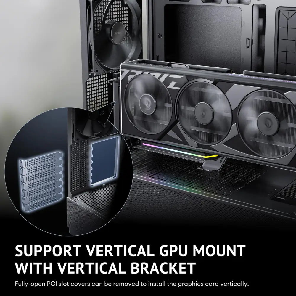 Antec Flux Wood 5 x PWM Fans Included High-Airflow Front Panel with Walnut PC Case - Computer Cases