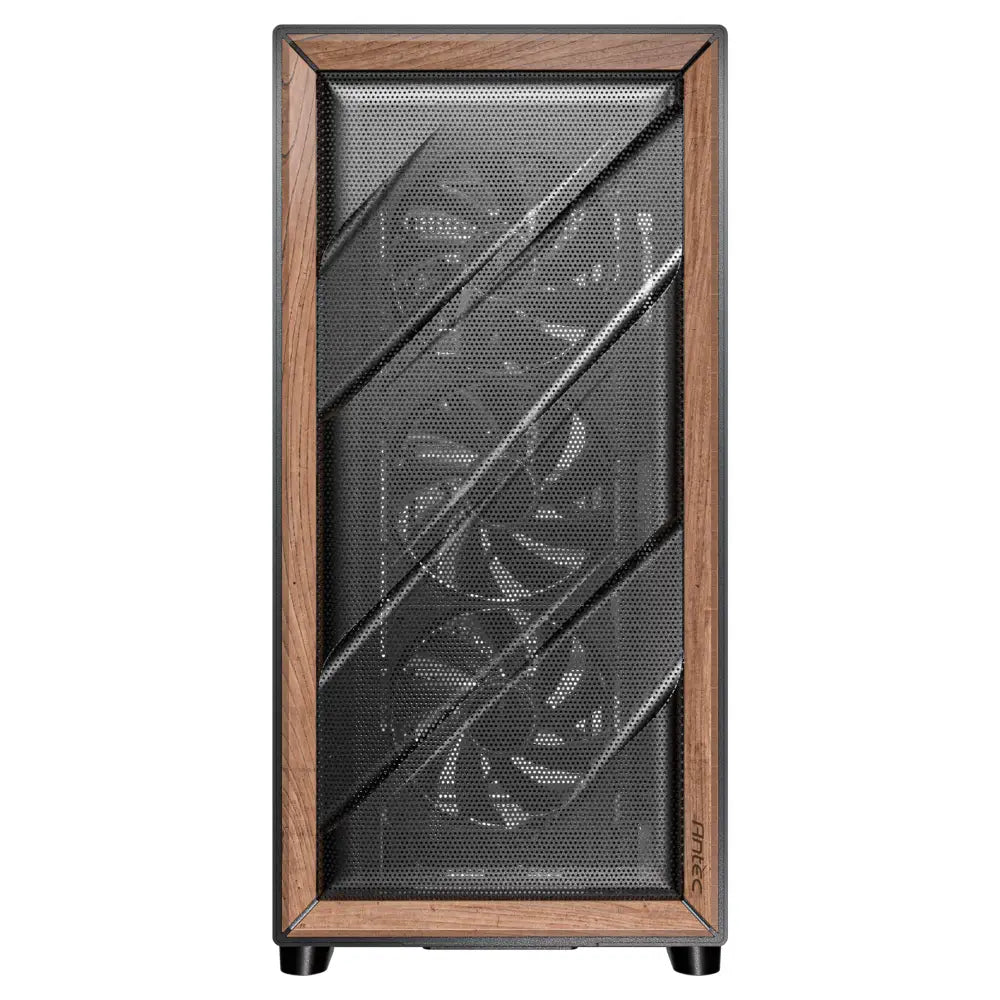 Antec Flux Wood 5 x PWM Fans Included High-Airflow Front Panel with Walnut PC Case - Computer Cases