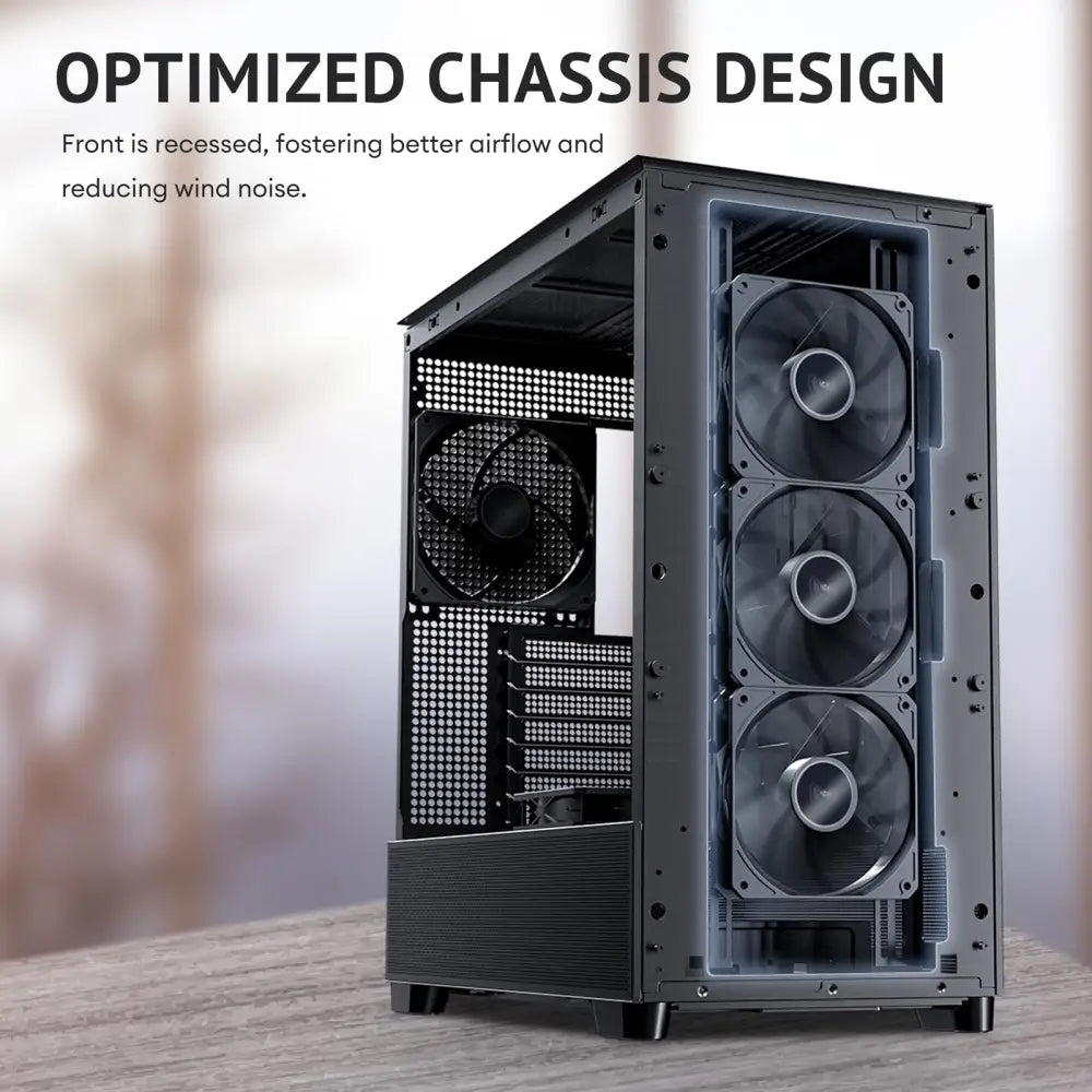 Antec Flux Wood 5 x PWM Fans Included High-Airflow Front Panel with Walnut PC Case - Computer Cases