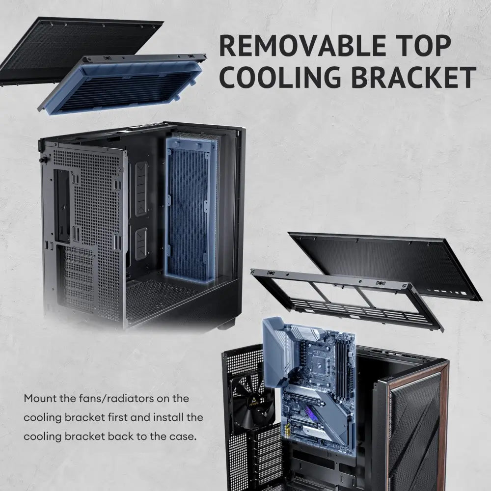 Antec Flux Wood 5 x PWM Fans Included High-Airflow Front Panel with Walnut PC Case - Computer Cases