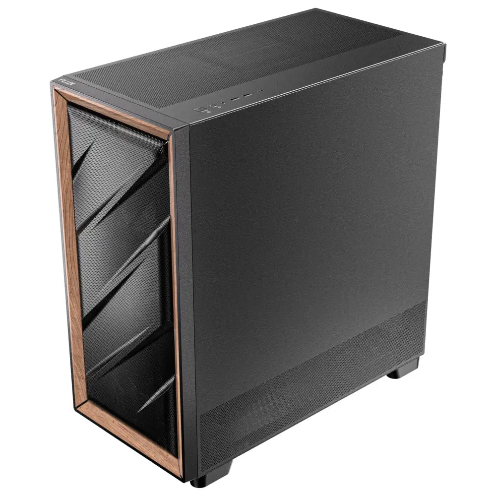 Antec Flux Wood 5 x PWM Fans Included High-Airflow Front Panel with Walnut PC Case - Computer Cases