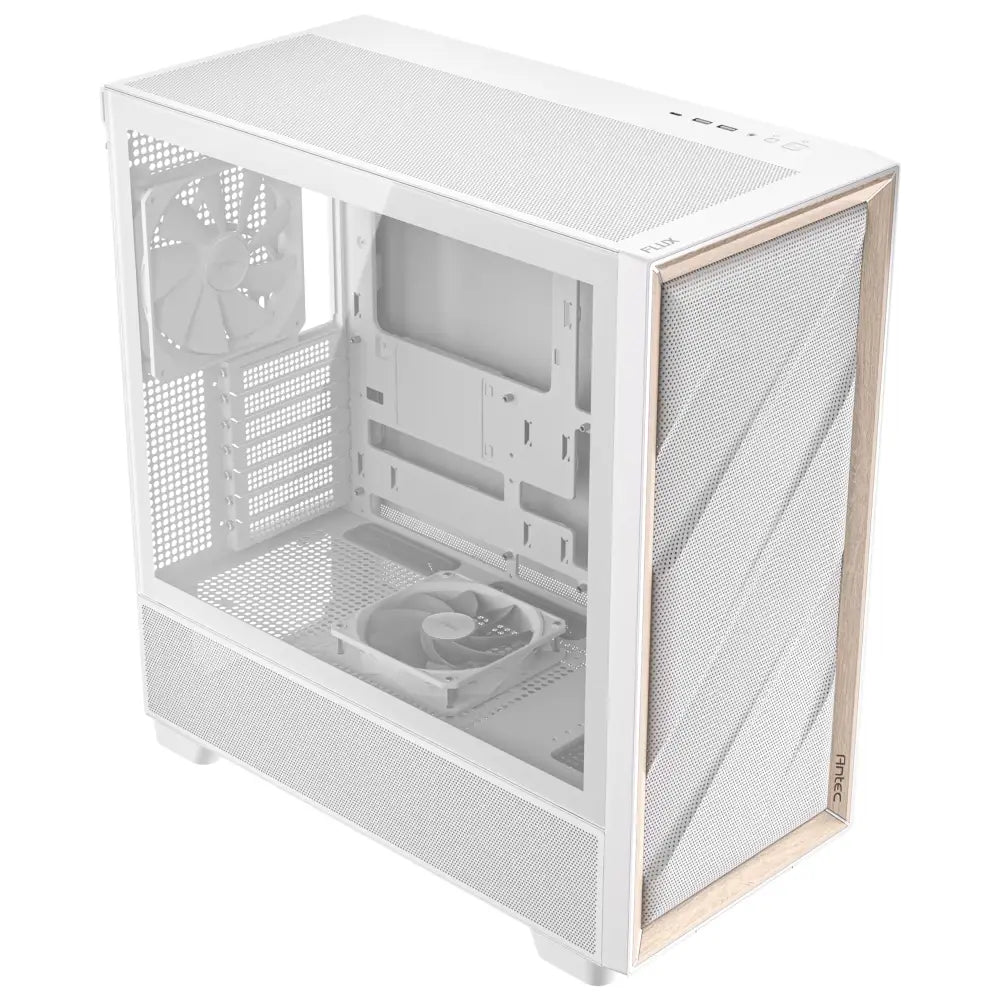 Antec Flux Wood White 5 x PWM Fans Included High-Airflow Front Panel with Birch PC Case - Computer Cases