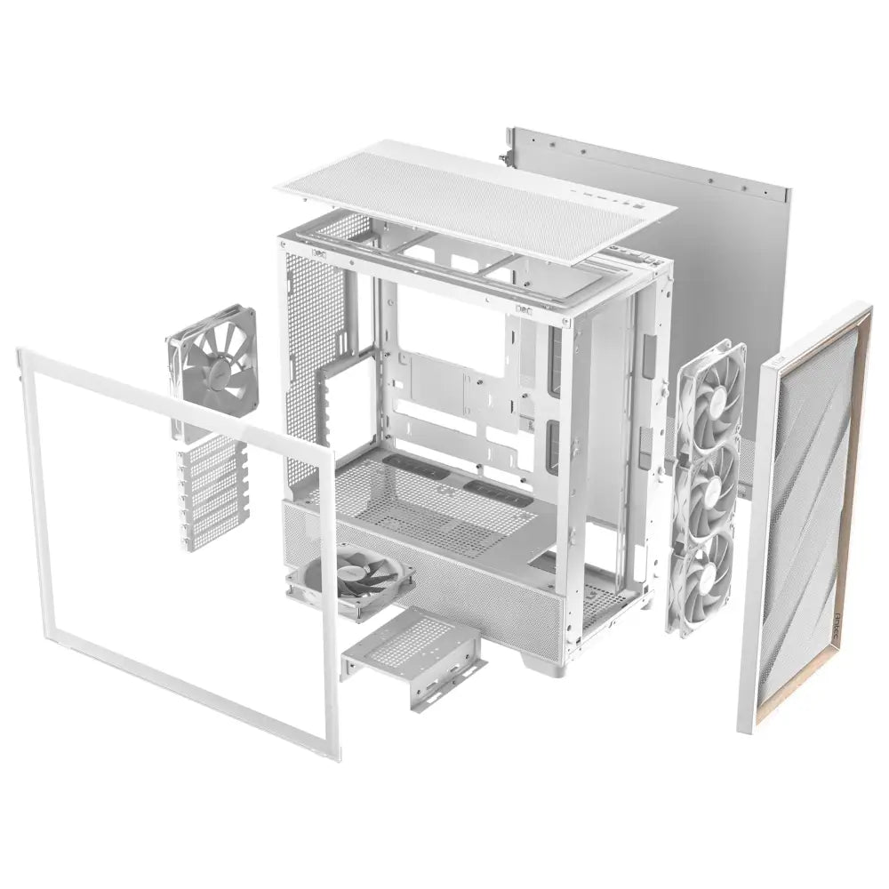 Antec Flux Wood White 5 x PWM Fans Included High-Airflow Front Panel with Birch PC Case - Computer Cases