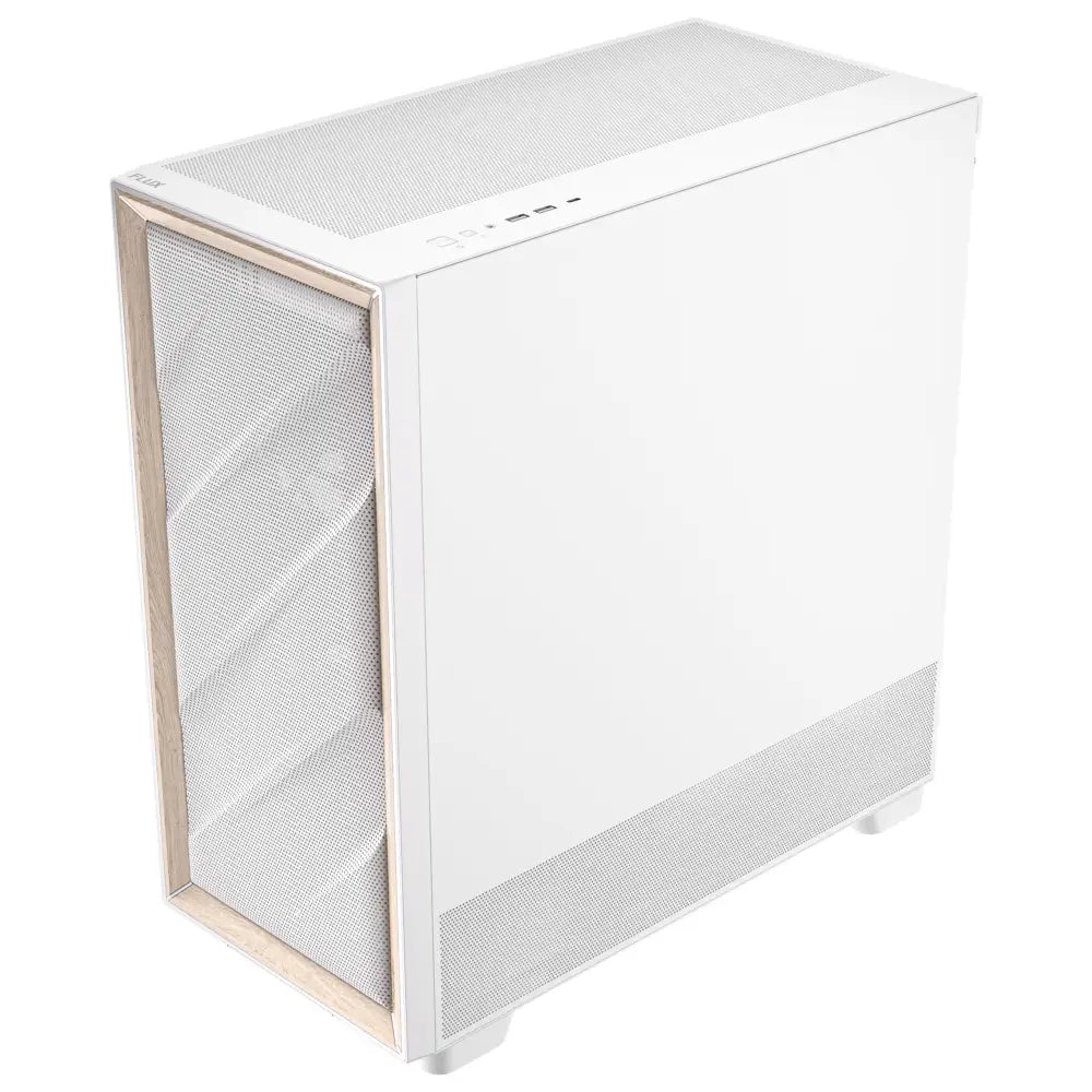 Antec Flux Wood White 5 x PWM Fans Included High-Airflow Front Panel with Birch PC Case - Computer Cases