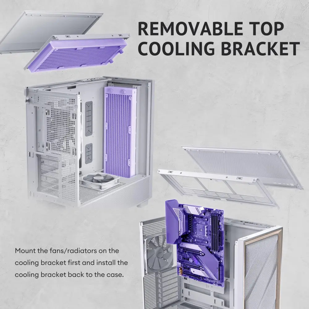 Antec Flux Wood White 5 x PWM Fans Included High-Airflow Front Panel with Birch PC Case - Computer Cases