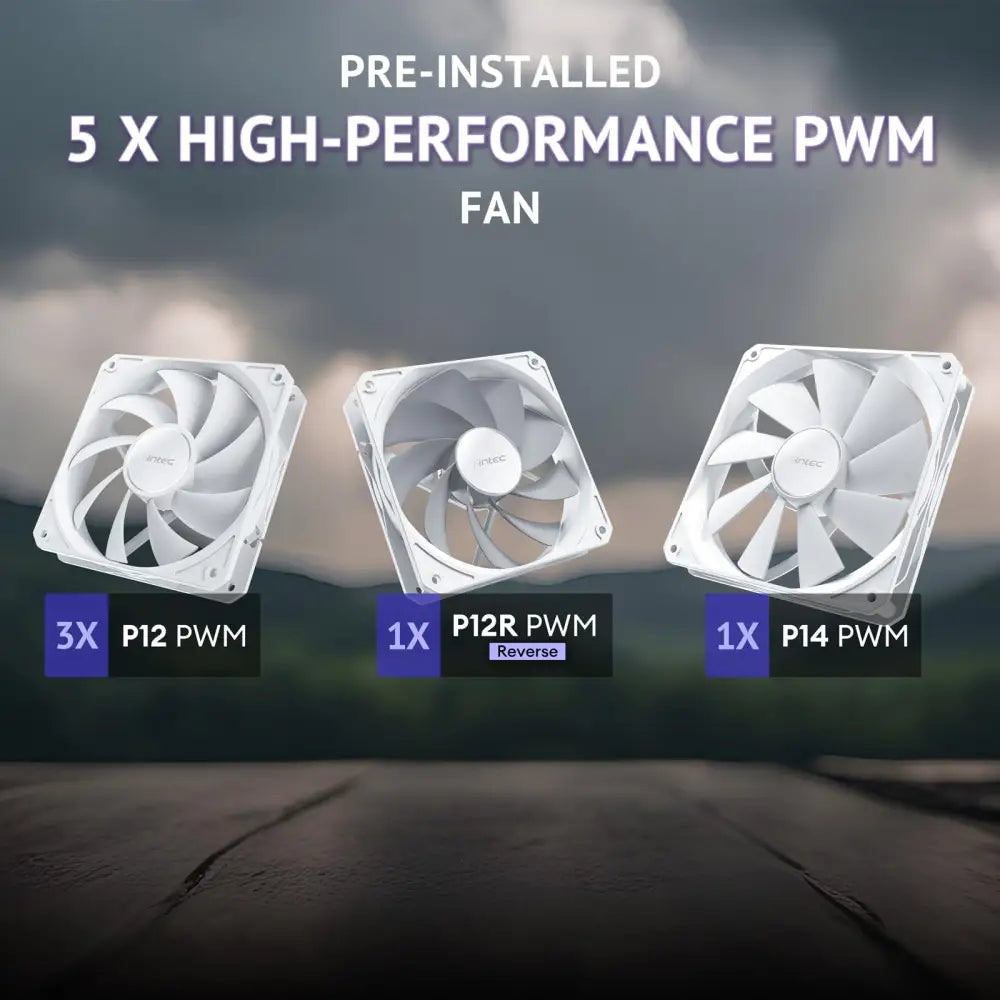 Antec Flux Wood White 5 x PWM Fans Included High-Airflow Front Panel with Birch PC Case - Computer Cases