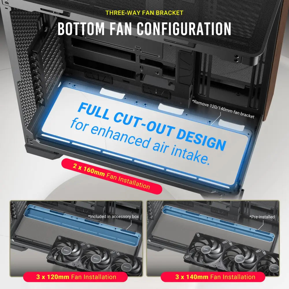 Antec C8 Curve Wood Full-Tower E-ATX PC Case - Personal Computer