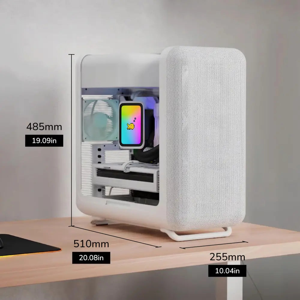 Hyte X50 ATX Mid-Tower Case | Snow White | Premium Airflow Design - Personal Computer