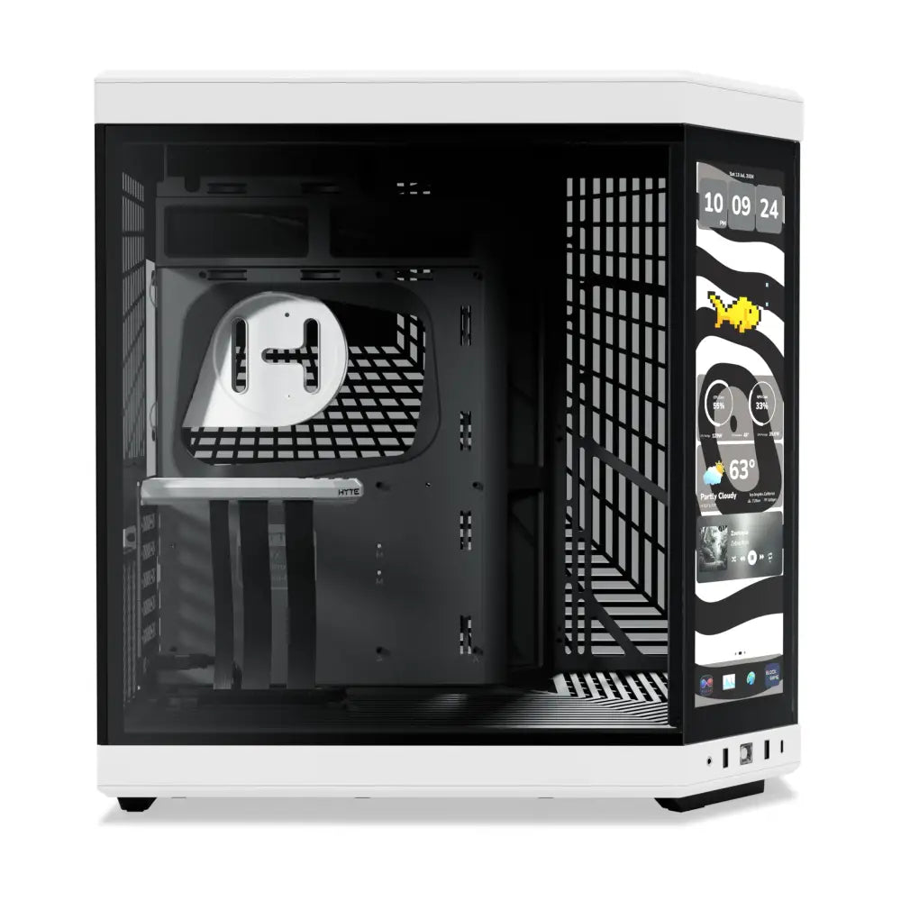Hyte Y70 Touch Infinite Dual Chamber ATX Mid Tower Modern Aesthetic PC Case - Panda/White - Personal Computer