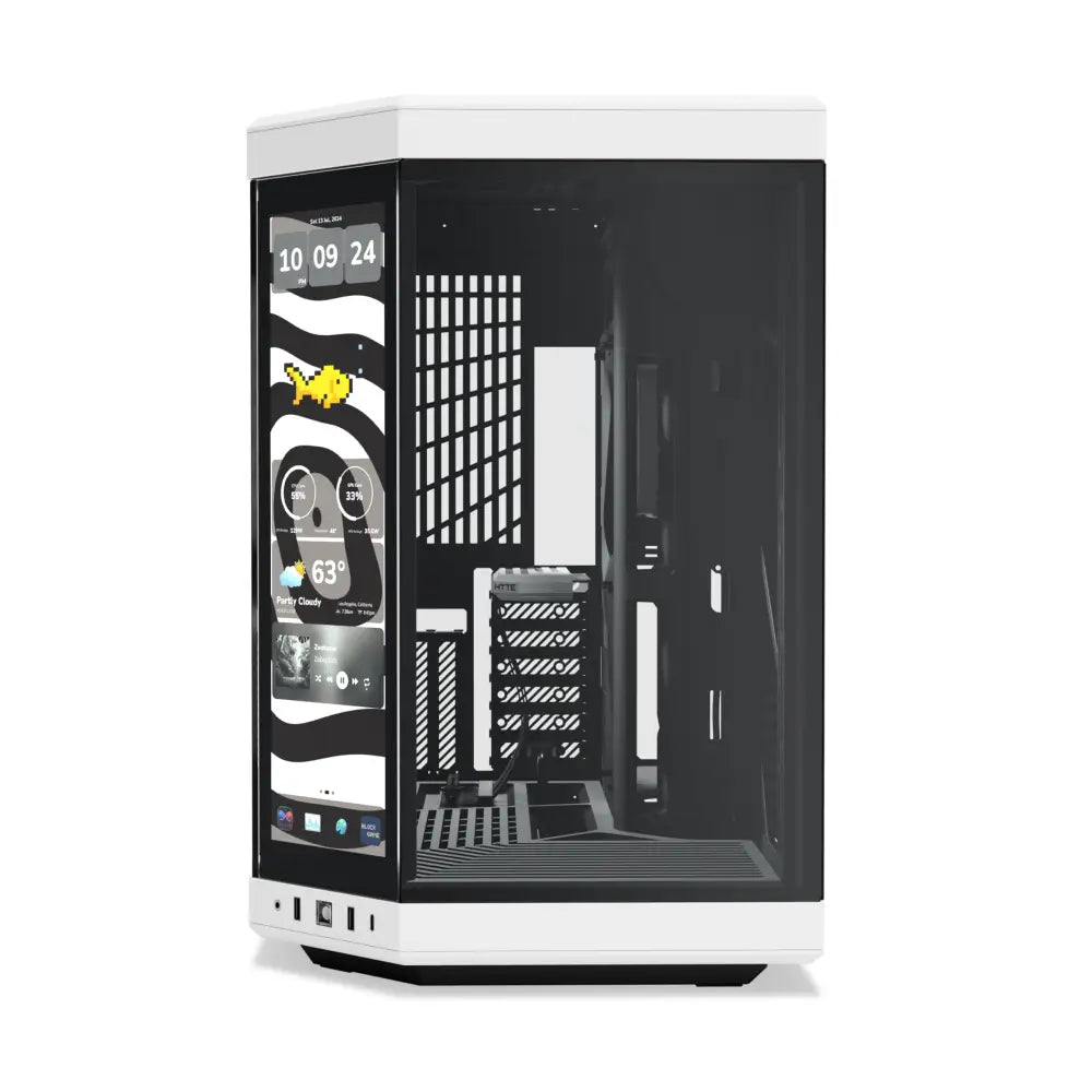 Hyte Y70 Touch Infinite Dual Chamber ATX Mid Tower Modern Aesthetic PC Case - Panda/White - Personal Computer