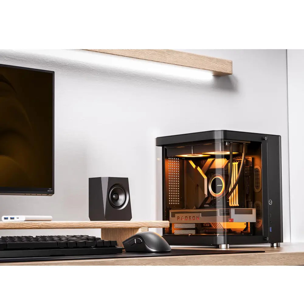 JONSBO TK-1 Black Micro ATX Mini Tower Computer CASE Hyperboloid Glass Design - Cases