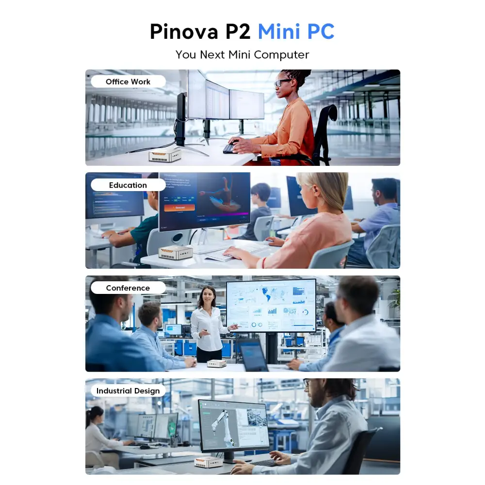 KAMRUI Pinova P2 Mini PC 16GB RAM 512GB SSD AMD Ryzen 4300U - Personal Computer