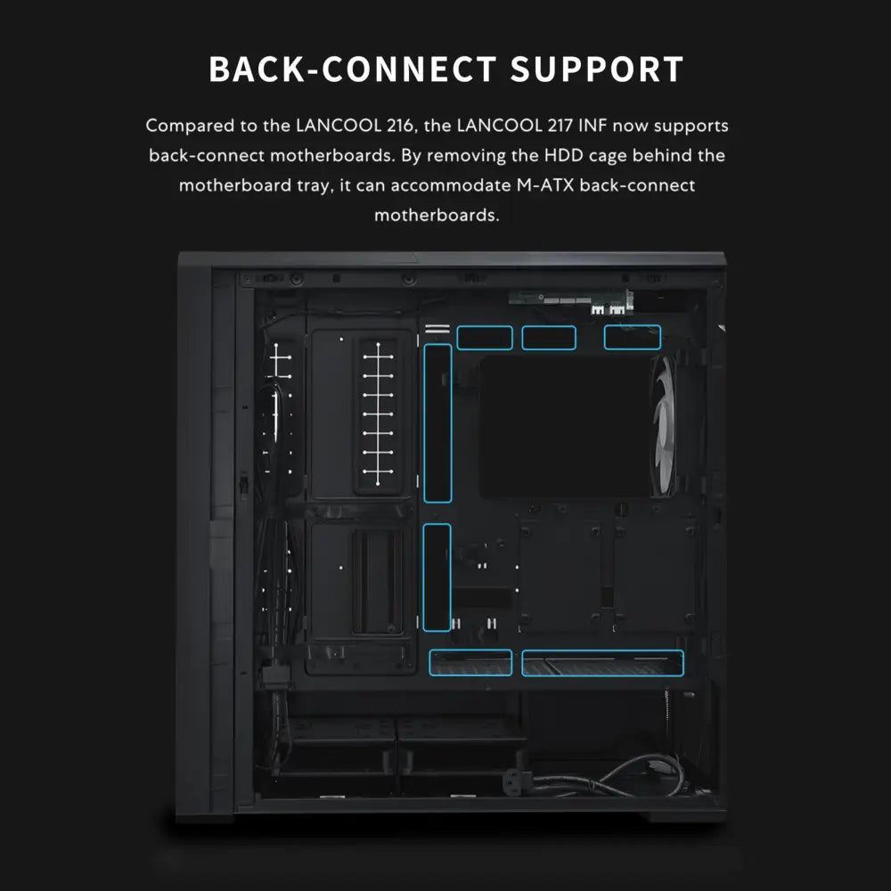 Lian Li LANCOOL 217 INF Infinity Mirror Computer Case Mid-Tower ATX PC - Personal