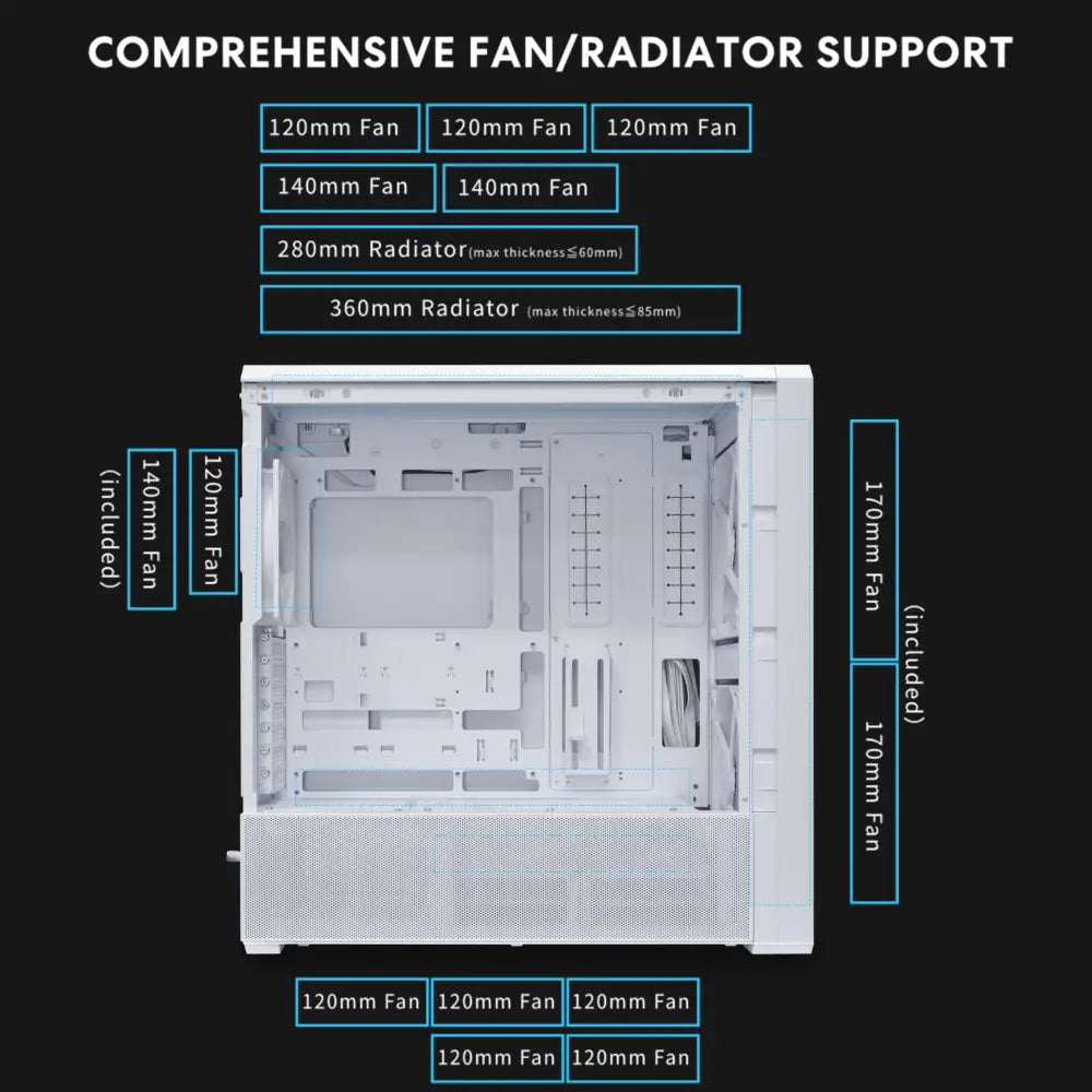 Lian Li LANCOOL 217 INF Infinity Mirror Computer Case Mid-Tower ATX PC - Personal