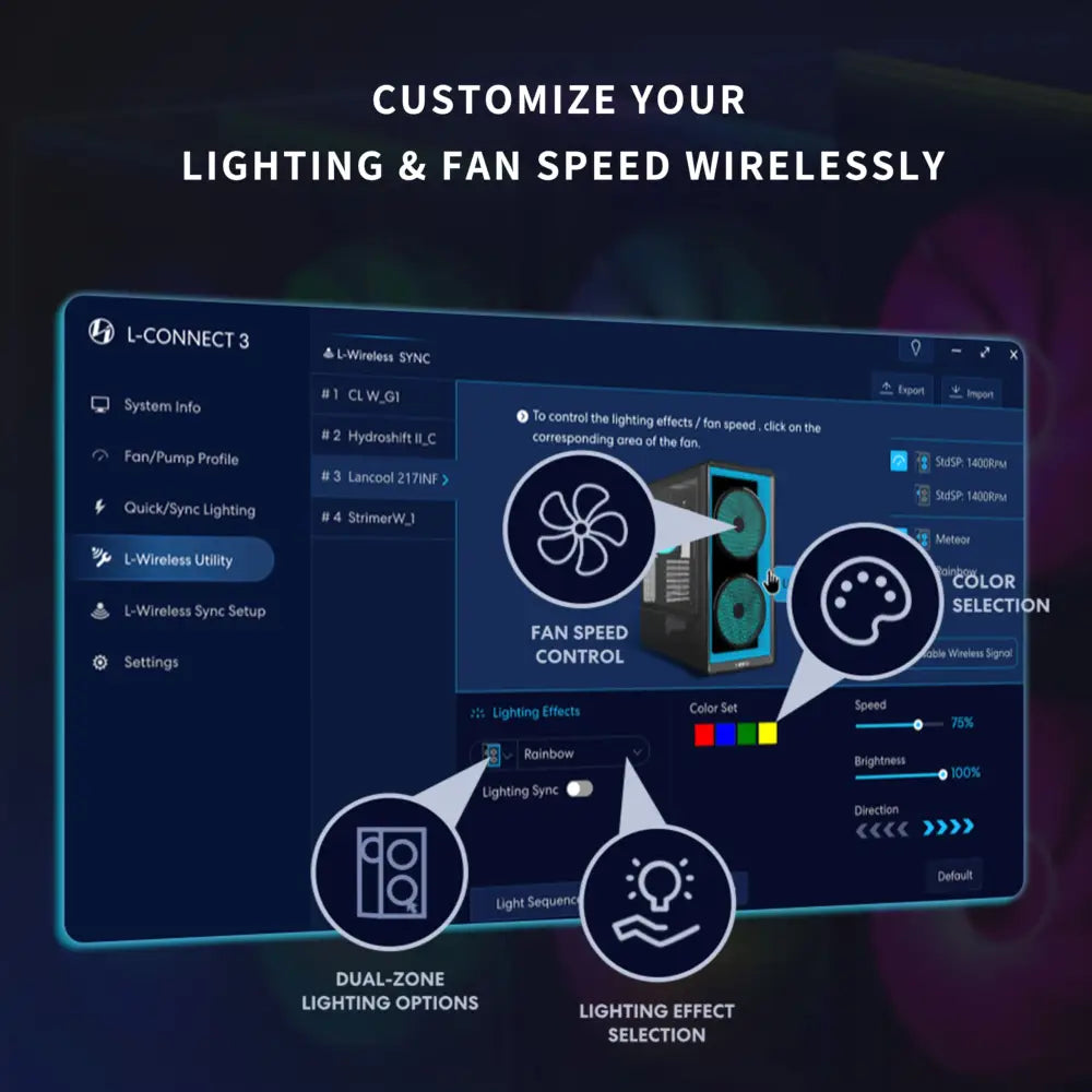 Lian Li LANCOOL 217 INF Infinity Mirror Computer Case Mid-Tower ATX PC - Personal