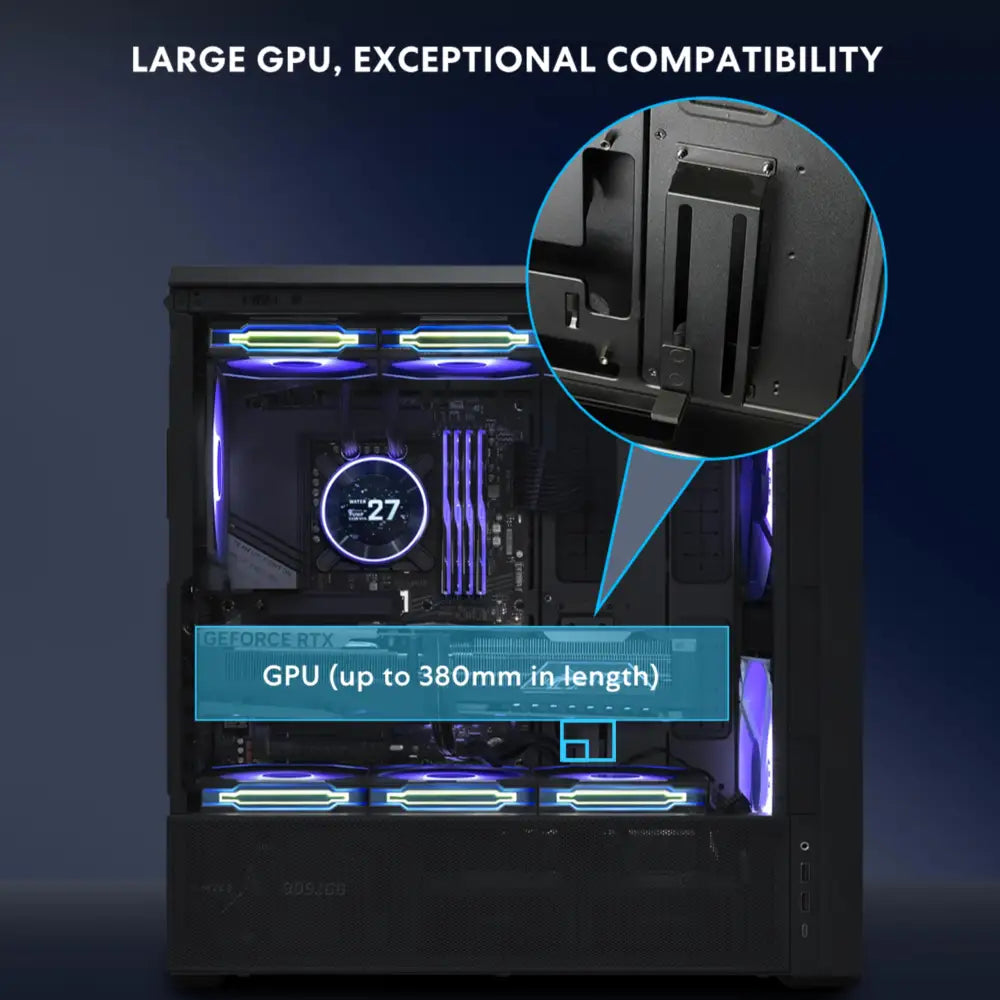 Lian Li LANCOOL 217 INF Infinity Mirror Computer Case Mid-Tower ATX PC - Personal