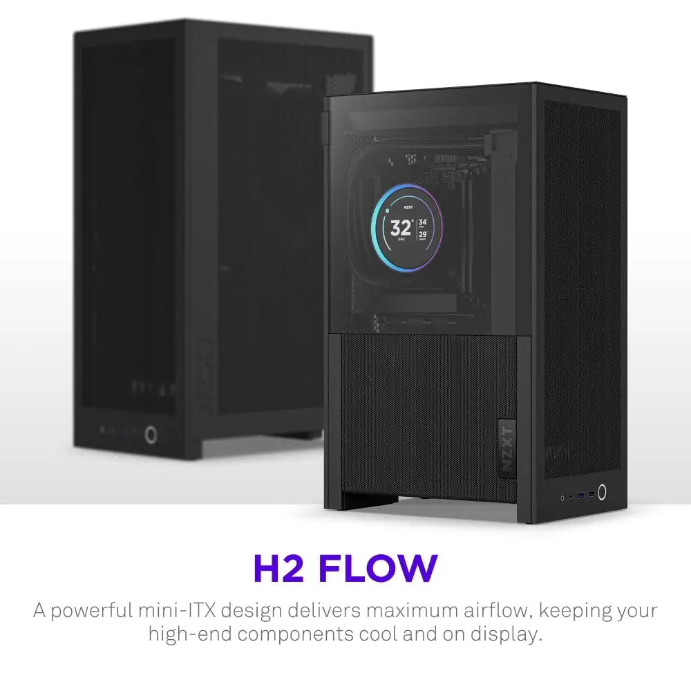 NZXT H2 Flow – Mini-ITX 20.7L High Airflow PC Case - Personal Computer