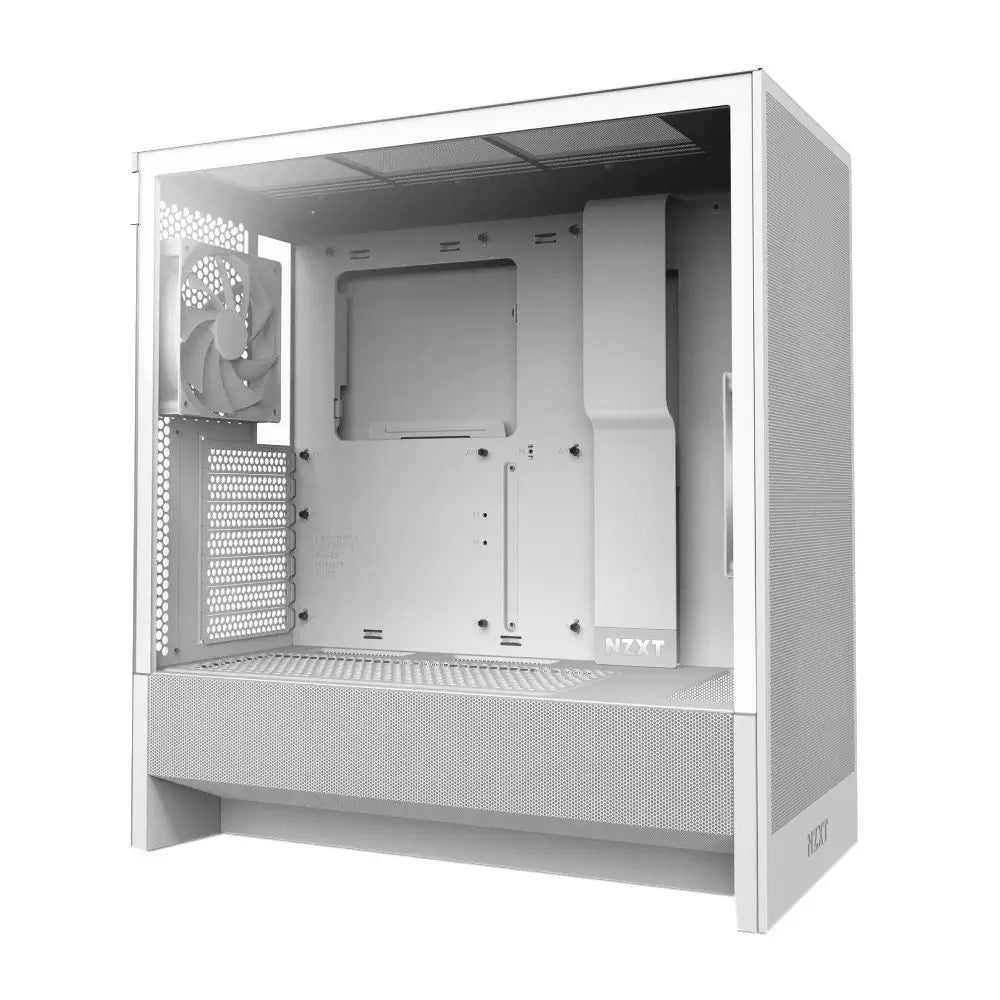 NZXT - H5 Flow 2024 Compact ATX Mid-Tower Airflow PC Case - White - Computer Cases