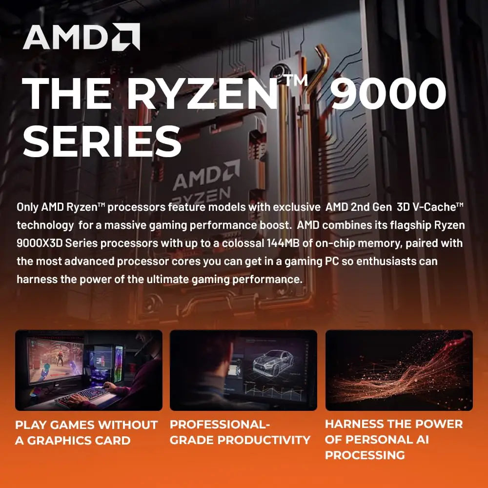 Skytech King 95 Gaming PC Desktop Ryzen 7 9700X 3.8 GHz (5.5GHz Turbo Boost) - Personal Computer