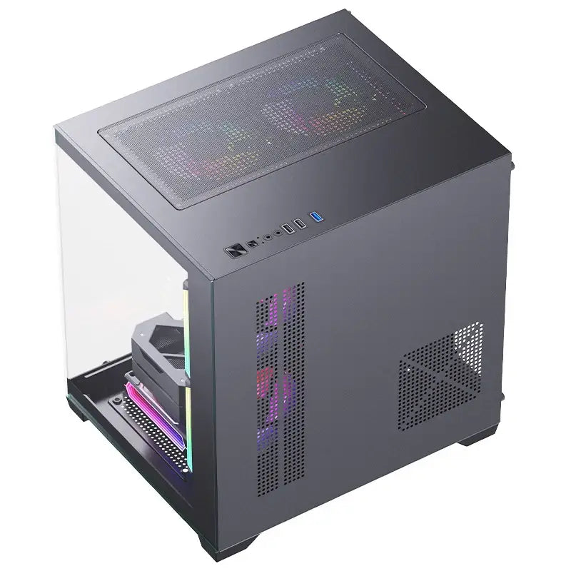 SNOWMAN 049 MidTower Black Gaming Chassis Triple Cooling Zones 240mm Top 160mm Height Radiator 330mm L GPU PSU Vertical
