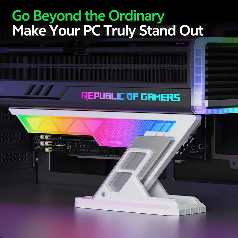 SNOWMAN Gaming Desktop GPU Support Bracket with ARGB Sync